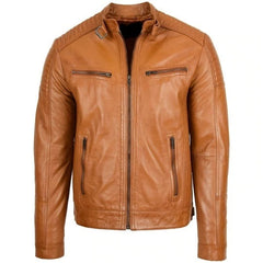 Brown Wax Real Leather Jacket Men