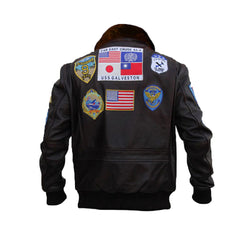 Brown Genuine Leather Biker Jacket For Men