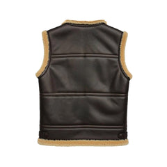 Italian Genuine Shearling Leather Vest With Soft Wool Lining