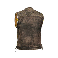 Lowcut Men's motorcycle Leather Vest