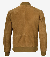 Men's Bomber Light Brown Suede Jacket