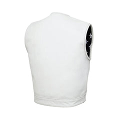 Lowcut Men’s White Motorcycle Leather Vest
