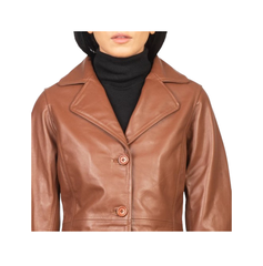 Alexis Brown Single Breasted Leather Coat