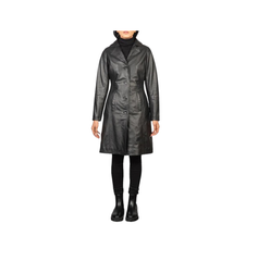 Alexis Brown Single Breasted Leather Coat