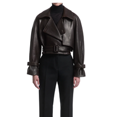 Hatti Cropped Leather Jacket for Women | Genuine Leather