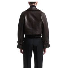 Hatti Cropped Leather Jacket for Women | Genuine Leather