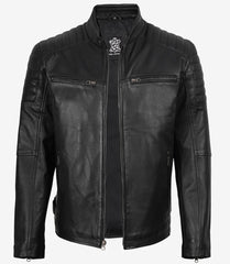 Black cafe racer jacket for men