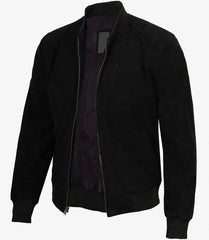 Adamsville Men's Black Suede Bomber Jacket
