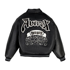 MENS CLASSIC BLACK GUTHAM LEATHER ICON JACKET